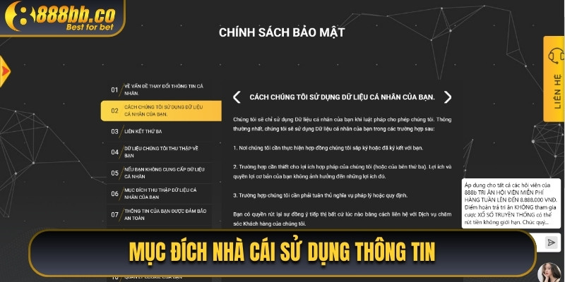 Mục Đích Nhà Cái Sử Dụng Thông Tin