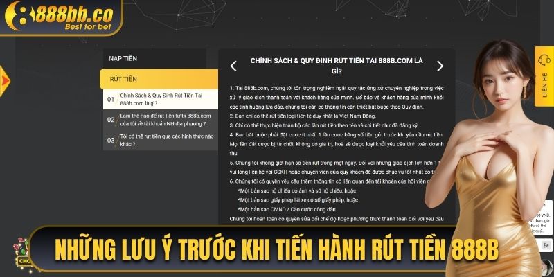 Những Lưu Ý Trước Khi Tiến Hành Rút Tiền 888B