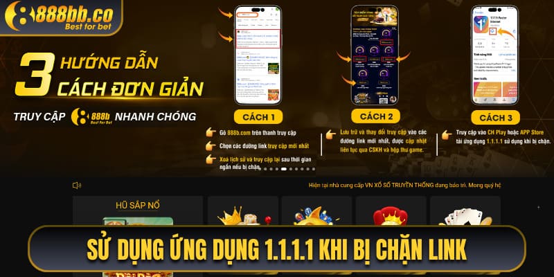 Sử Dụng Ứng Dụng 1.1.1.1 Khi Bị Chặn Link