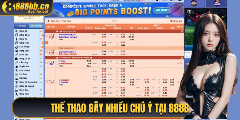 Thể Thao Gây Nhiều Chú Ý Tại 888B